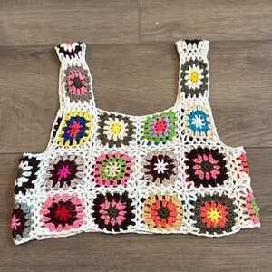 Handmade Multicolor Crochet Crop Top